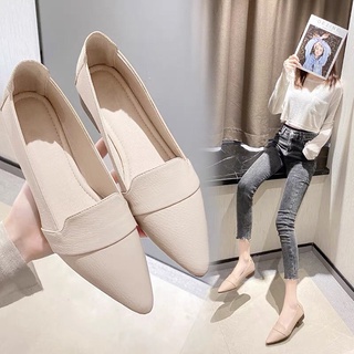Giày moca nữ mũi nhọn, giày cao gót đế 3p