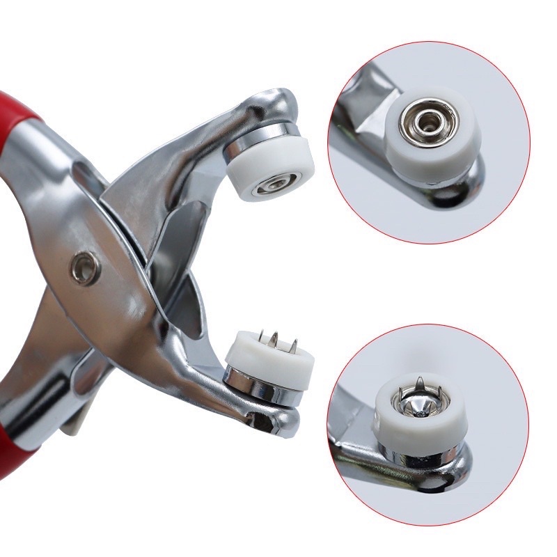 Kìm Bấm Cúc Vành Áo Kim Loại Đa Năng Bộ Kìm Bấm Khuy Kèm Cúc Bấm 9.5mm
