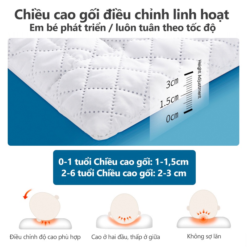 [Einmilk.ân ninh] Gối nằm và vỏ gối dành cho bé sơ sinh và trẻ nhỏ chất liệu trong gối có thêm kiều mạch và hạt cassia