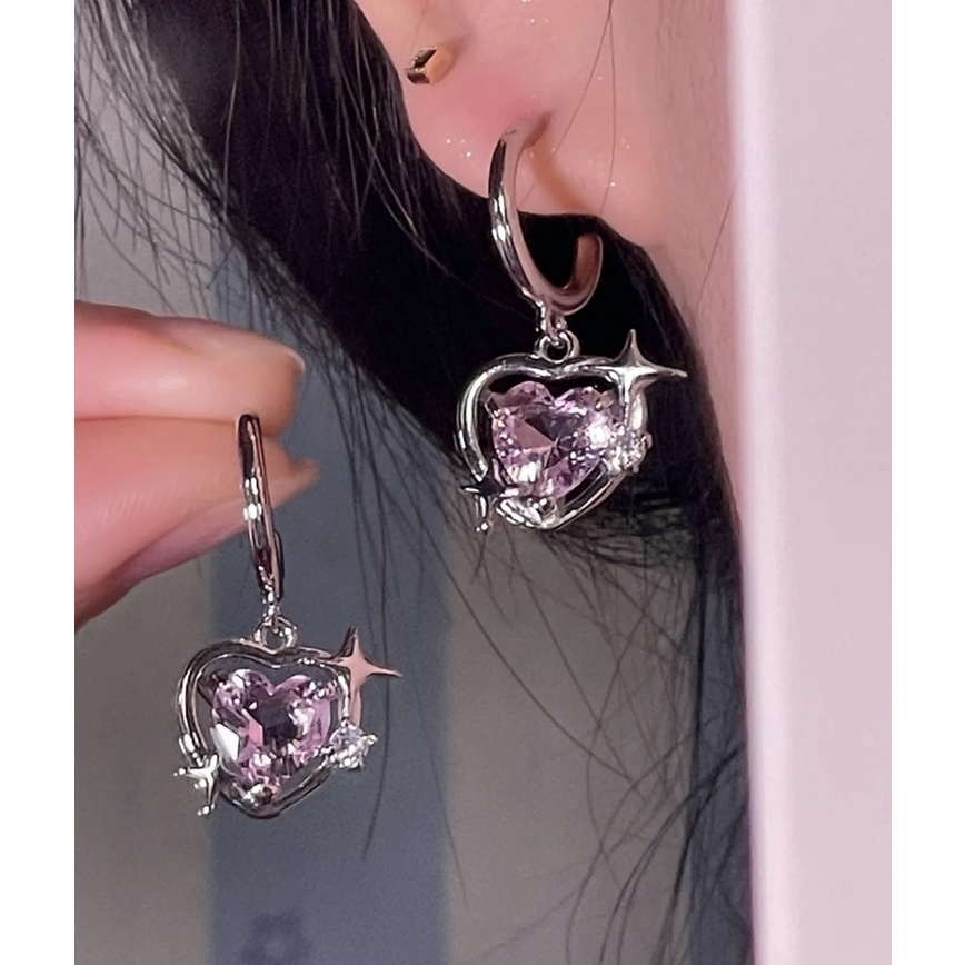 Vòng cổ Mặt Trái Tim Và Ngôi Sao Rỗng Thiết Kế Mới Lạ Độc Đáo