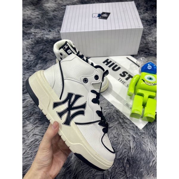 (Híu)Giầy Thể Thao Sneaker Độn Đế MLB Chunky Liner High White Black 2022 Best-Cao Cổ |Logo Sắc Nét|Gắn Chip