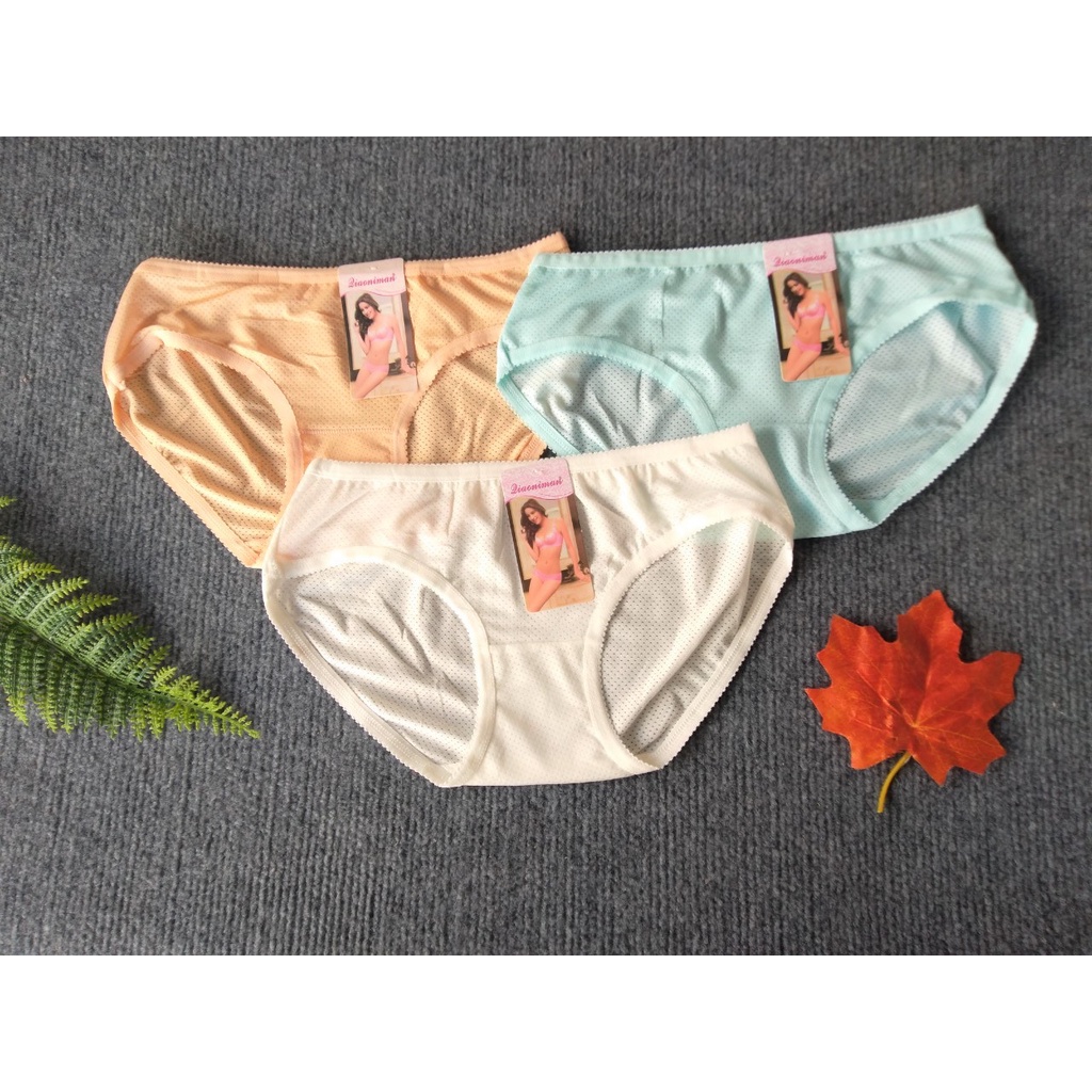 Quần lót nữ thun lạnh thông hơi kháng khuẩn, thoáng mát.