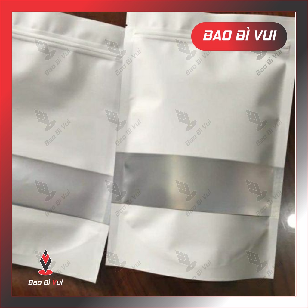 Túi zip cửa sổ tràn trắng sữa MPET cao cấp, BAO BÌ VUI