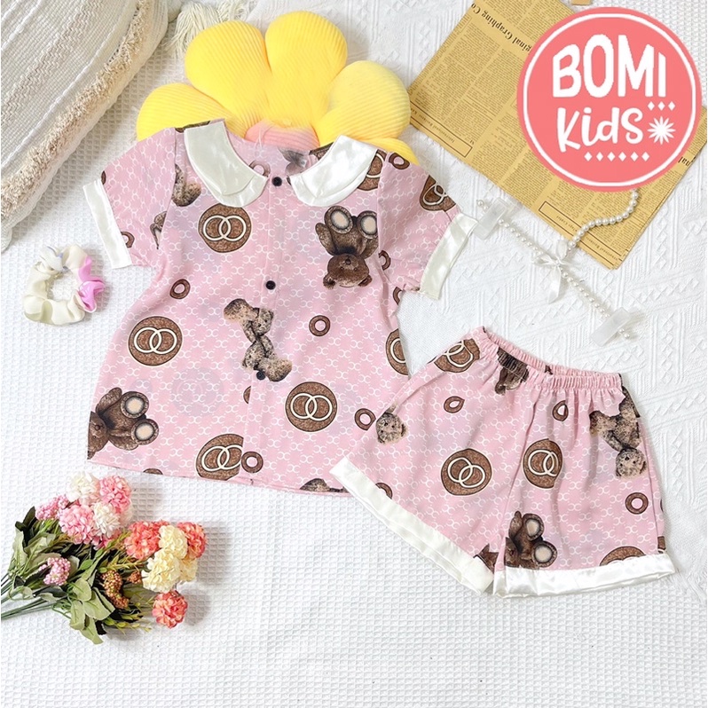 [ 10KG - 32KG ] Đồ Bộ Bé Gái Pijama lụa Mango mềm mịn cho bé gái_BM19