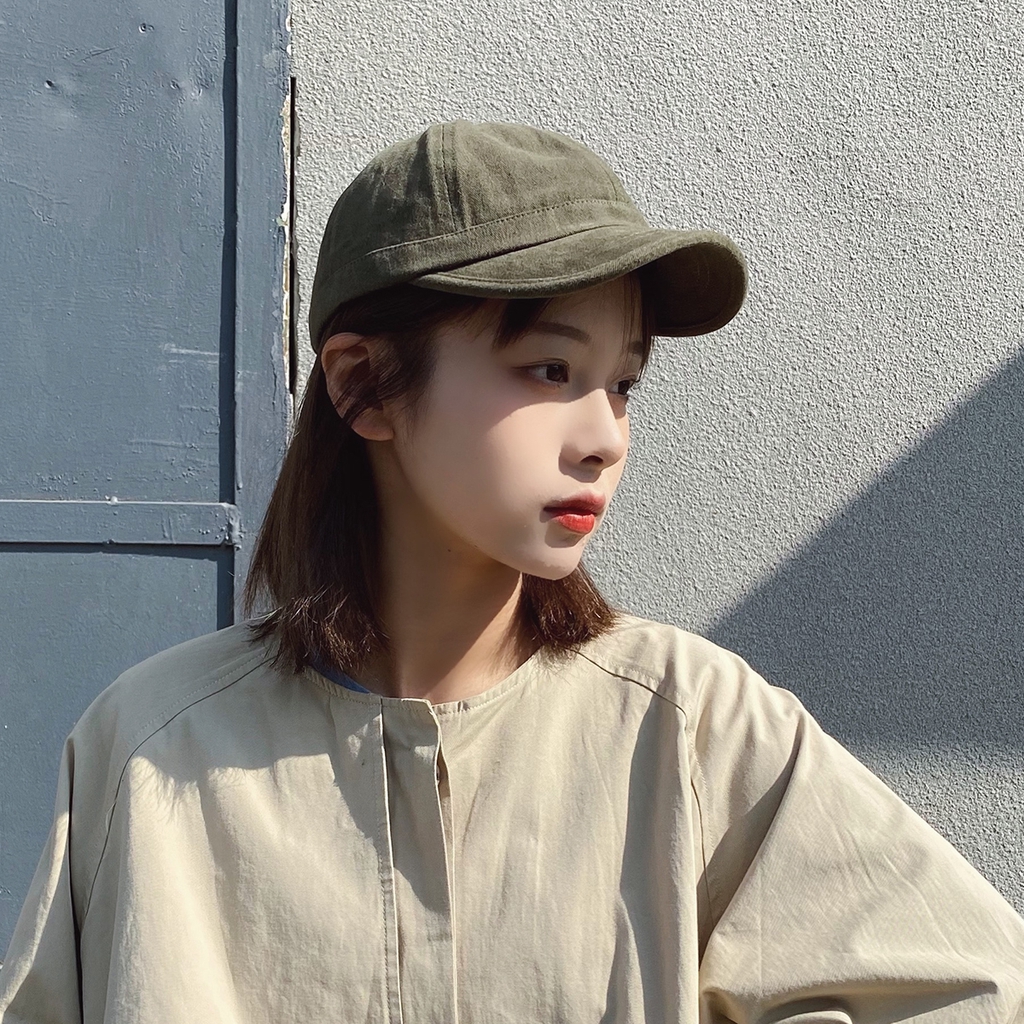 Mũ lưỡi trai bóng chày mềm vành ngắn phong cách cổ điển đường phố thời trang hip hop Nhật Bản dành cho nam và nữ