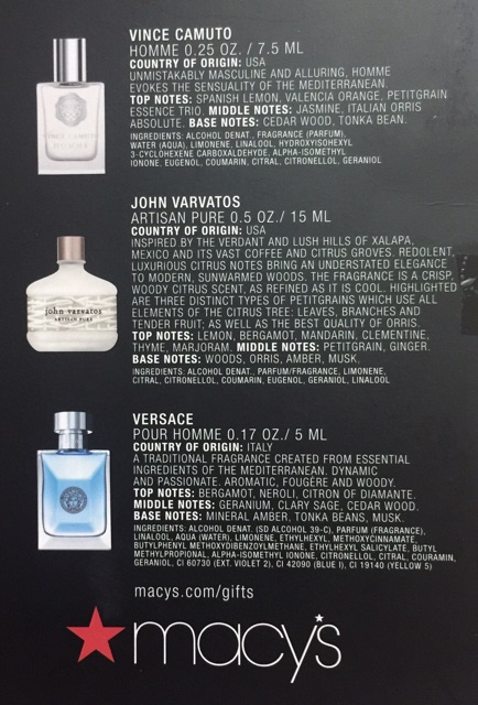 Set Nước Hoa Nam Macy’s Auth Mini ( Có Sẵn ) | Thế Giới Skin Care