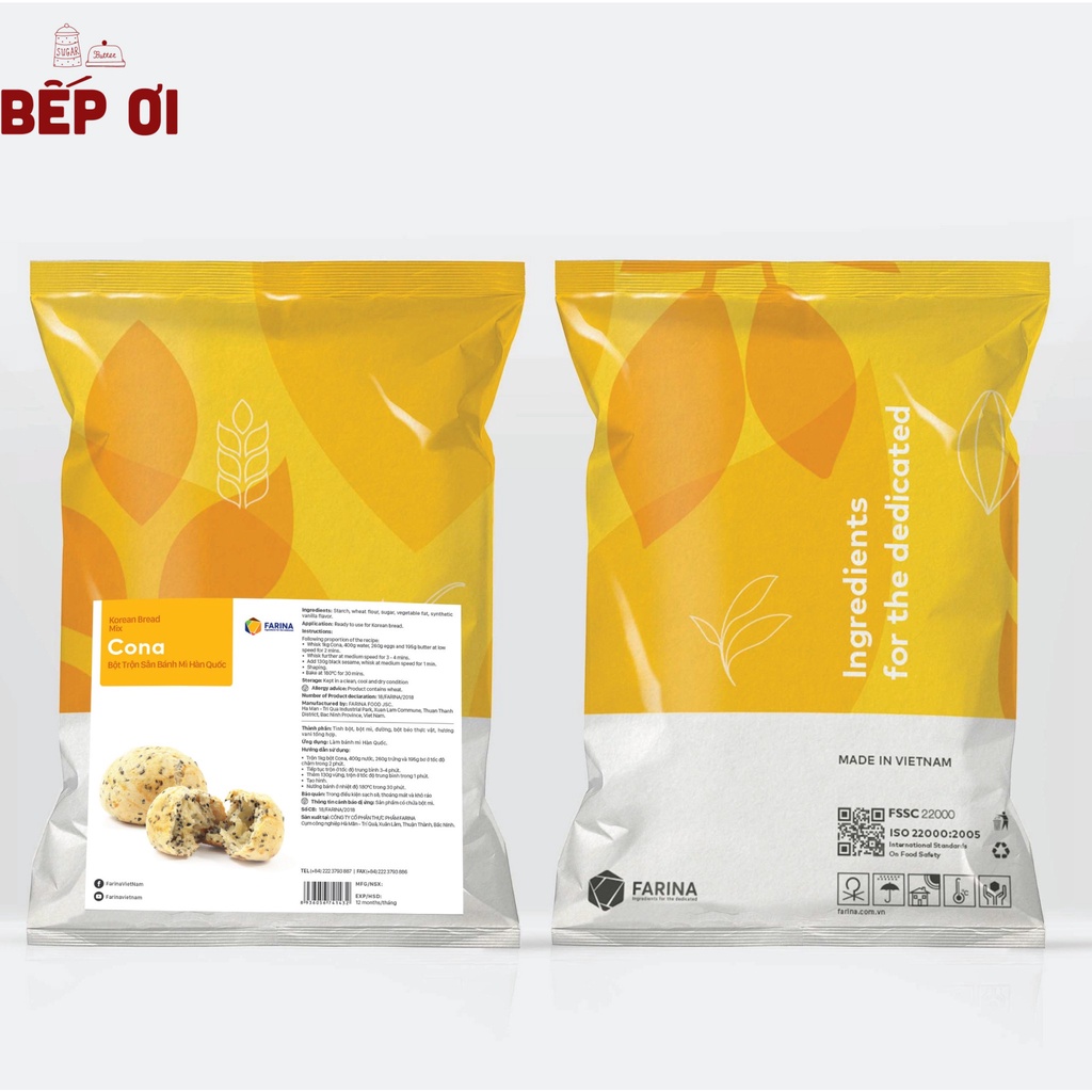 Bột trộn sẵn bánh mì Hàn Quốc CONA 1KG