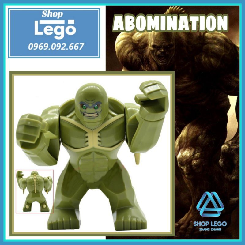 Xếp hình quái thú Abomination đối thủ của Hulk siêu anh hùng Marvel Lego Minifigures Kopf KF901