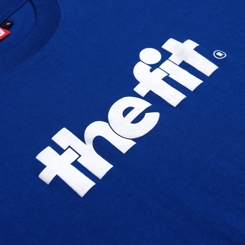 Áo thun UNISEX localbrand THE FIT EMBOSSED LOGO TEE BLUE, áo localbrand chính hãng in nổi, 100% cotton