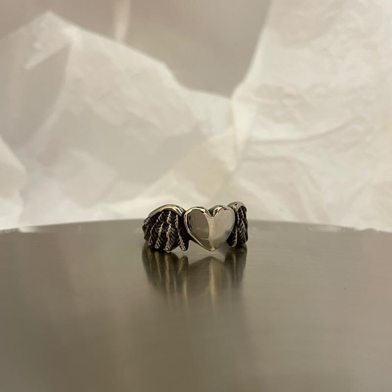 Nhẫn Hình Đôi Cánh Thiên Thần Phong Cách Retro Đường Phố