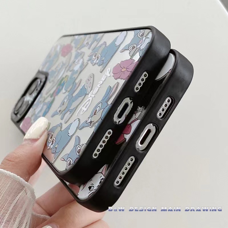 Ốp Điện Thoại Mềm Chống Sốc Tráng Gương Hình Thỏ Hoạt Hình Cho iPhone 14 13 12 11 Pro MAX XR IX XS MAX 7 8 Plus