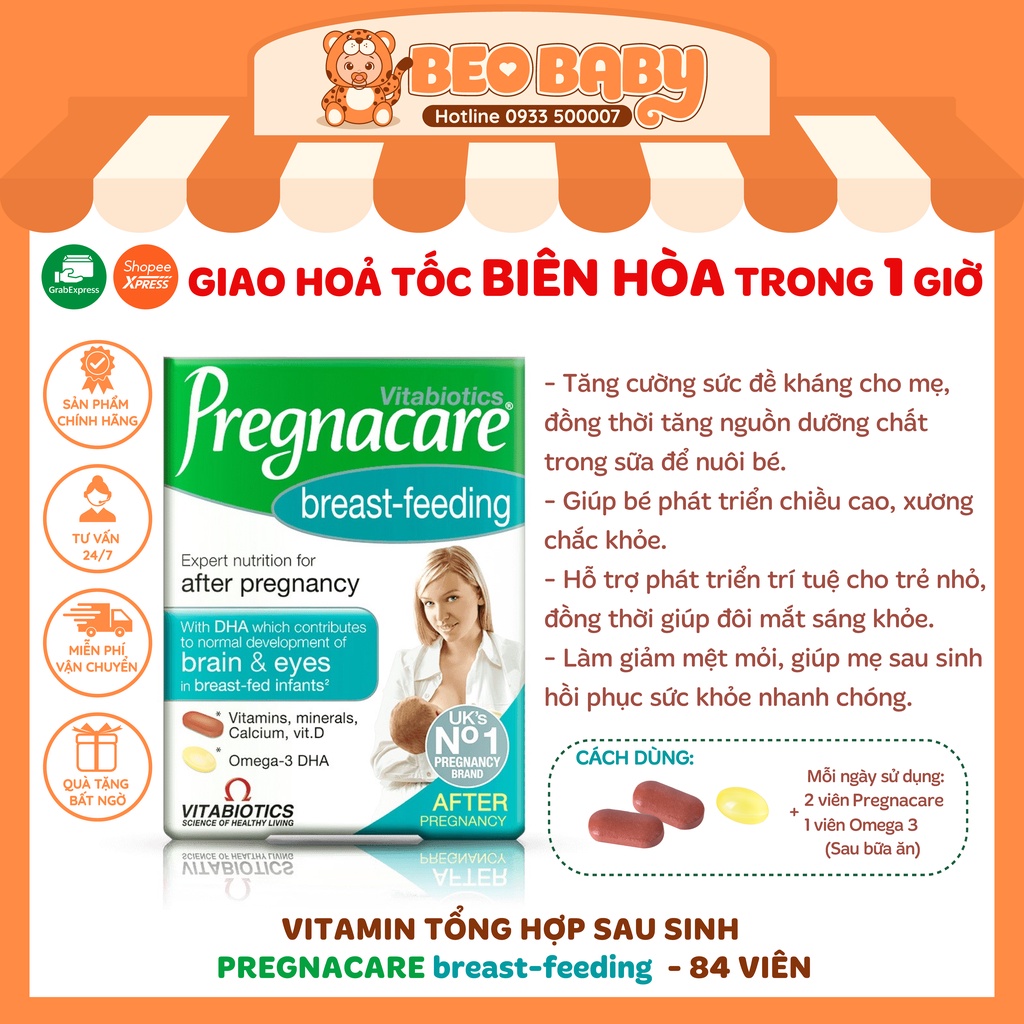 Vitamin Tổng Hợp Pregnacare Breast-feeding UK Cho Phụ Nữ Sau Sinh Và Cho Con Bú