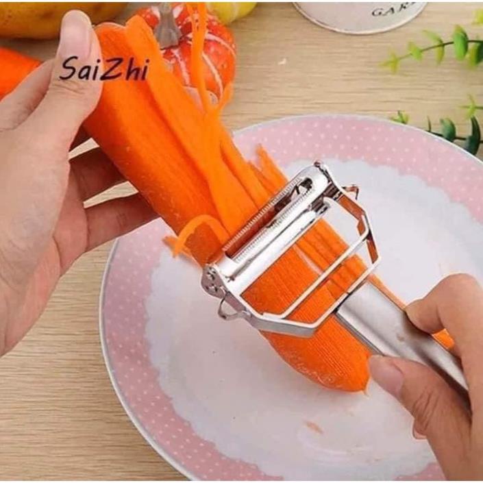 Nạo Gọt Rau Củ Quả Inox Siêu Sắc Đa Năng 3 in 1, Nạo Sợi