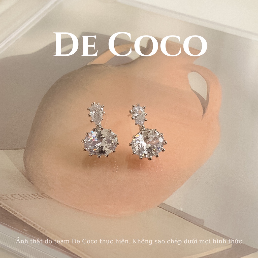 Khuyên tai đính đá mạ vàng Twinkle decoco.accessories