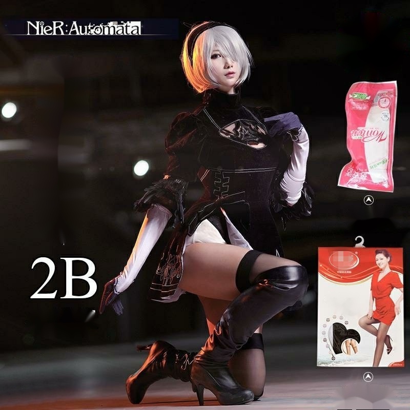 Bộ đồ hóa trang nhân vật trò chơi NieR Automata 2b chiến đấu cực ngầu phong cách lolita cho nữ
