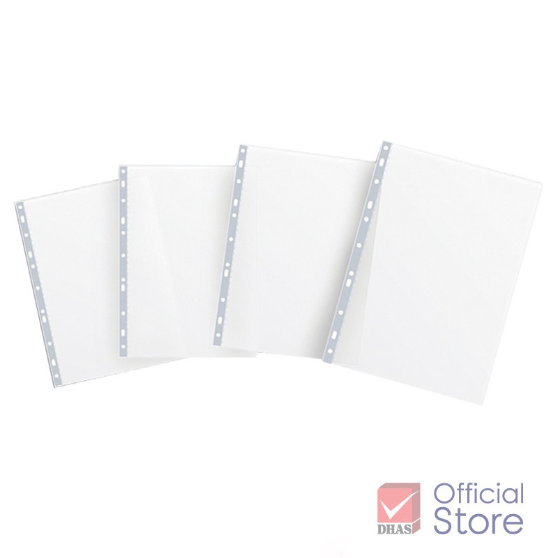 Xấp 20 bìa lá lỗ A4, file lá, túi sơ mi đựng lưu trữ giấy, tài liệu Elephant 0.05MM