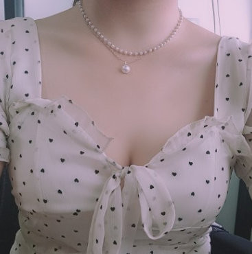 Korean Ig Vintage  Simple Double-layer Necklace Female Clavicle Short Chain