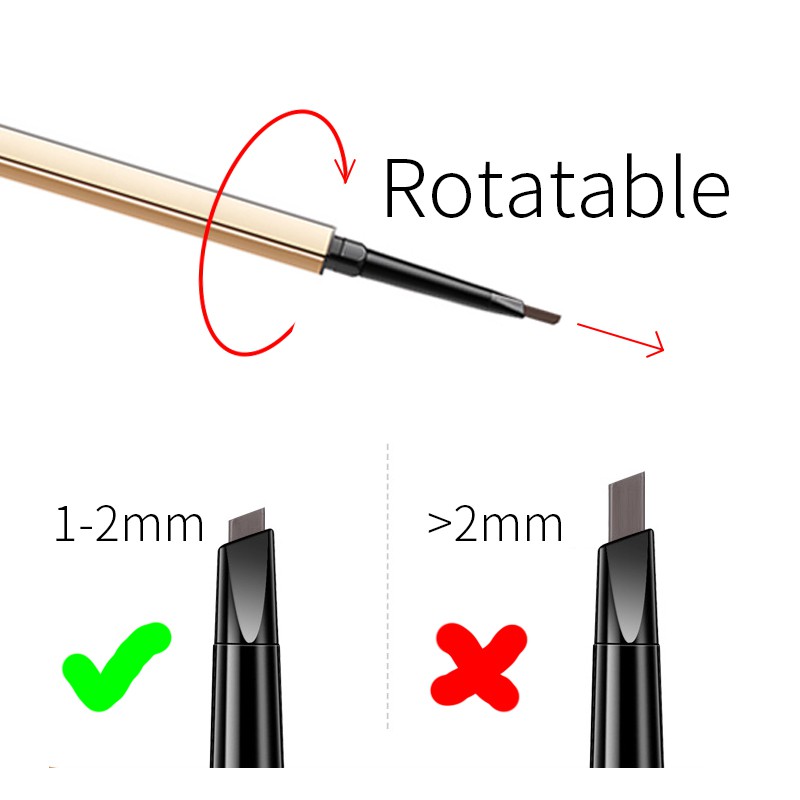 0.18g Bút kẻ lông mày PFFEE 2 trong 1 siêu chống nước lâu phai