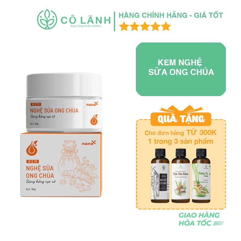 Kem nghệ sữa ong chúa Cỏ Lành dưỡng trắng, mờ thâm nám 50g