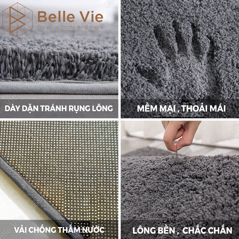 Thàm Chùi Chân Siêu Thấm BELLEVIE Thảm Lau Chân Mềm Mịn Chống Trơn Trượt