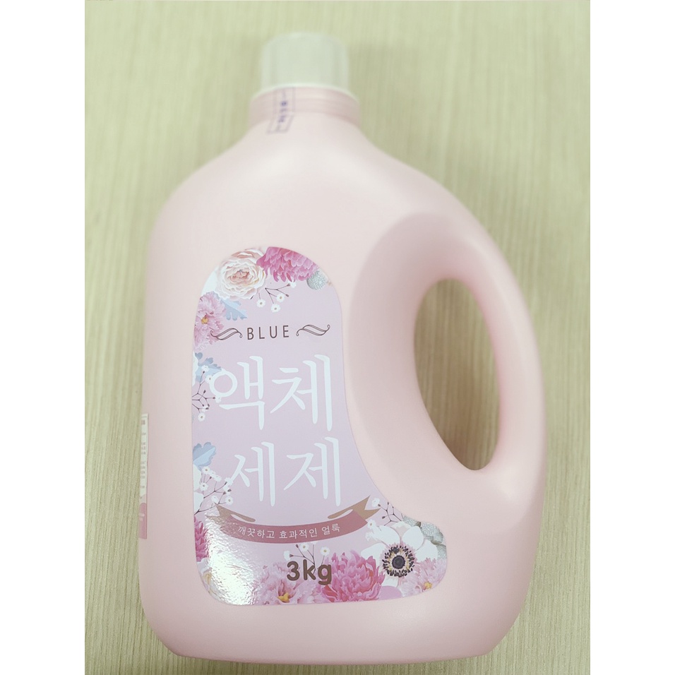 Nước Giặt Blue can 3kg hương Nước hoa, sản xuất theo tiêu chuẩn Hàn Quốc, an toàn với mọi loại da, quần áo thơm mát