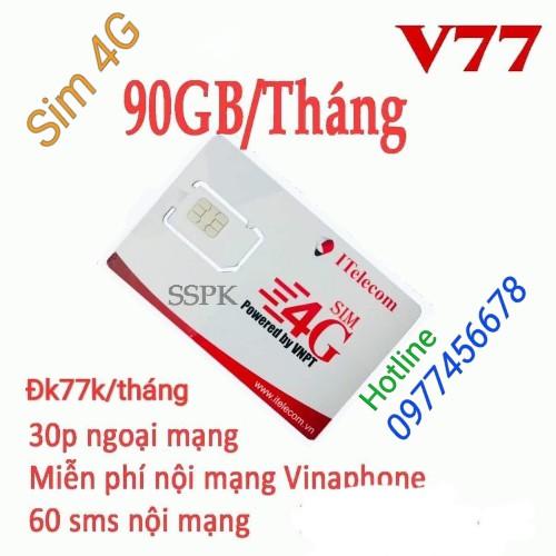 SIM 4G - 30k ( CHỌN SỐ B2) - VINAPHONE & INTELECOM Miễn phí Gọi nội mạng vina & Inte + 3gb/ngày (90GB data/tháng)