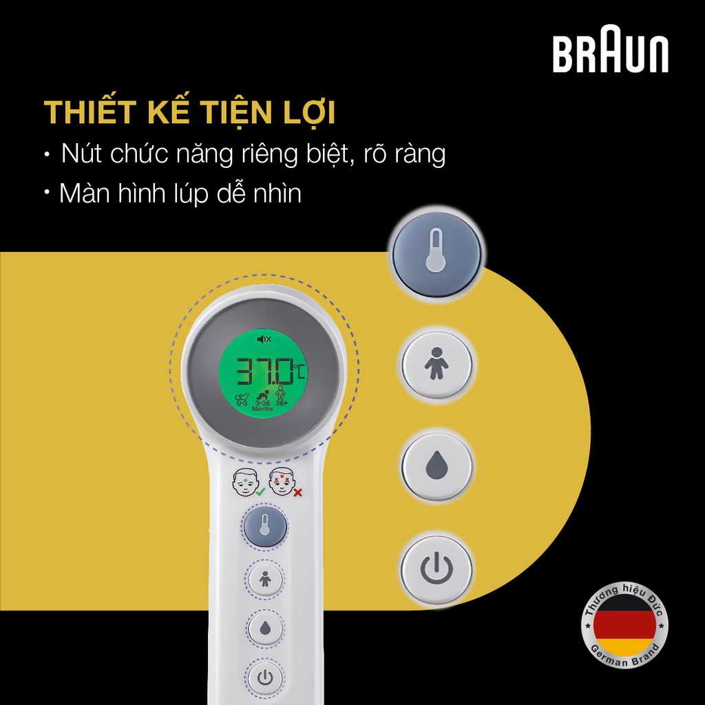 NHIỆT KẾ HỒNG NGOẠI ĐO TRÁN BRAUN  CHO BÉ