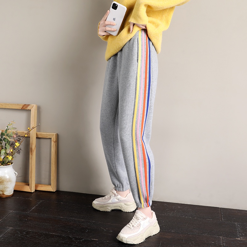 NRVP Quần dài thể thao ống rộng thời trang mùa thu phong cách Hàn Quốc cho nữ