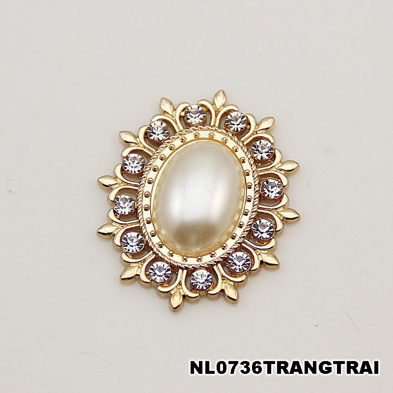 [Nguyên liệu làm trâm] 1 hạt dán đáy bằng 28*34mm làm vương miện Lolita, charm mặt dây chuyền