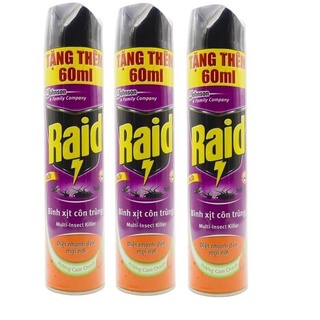 Xịt muỗi xịt côn trùng raid mẫu mới tặng thêm 60ml