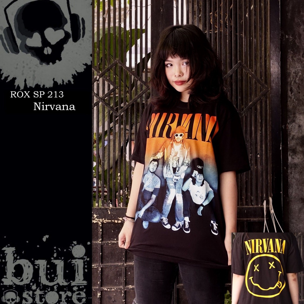 Áo Rock: áo phông Nirvana ROX SP 213 over size 100% cottong Thái Lan dáng xuông nam nữ đều mặc được