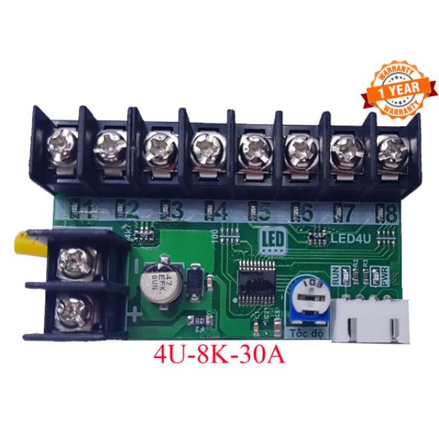 Mạch led vẫy 4U - One led - SolanTech 8 kênh 30A