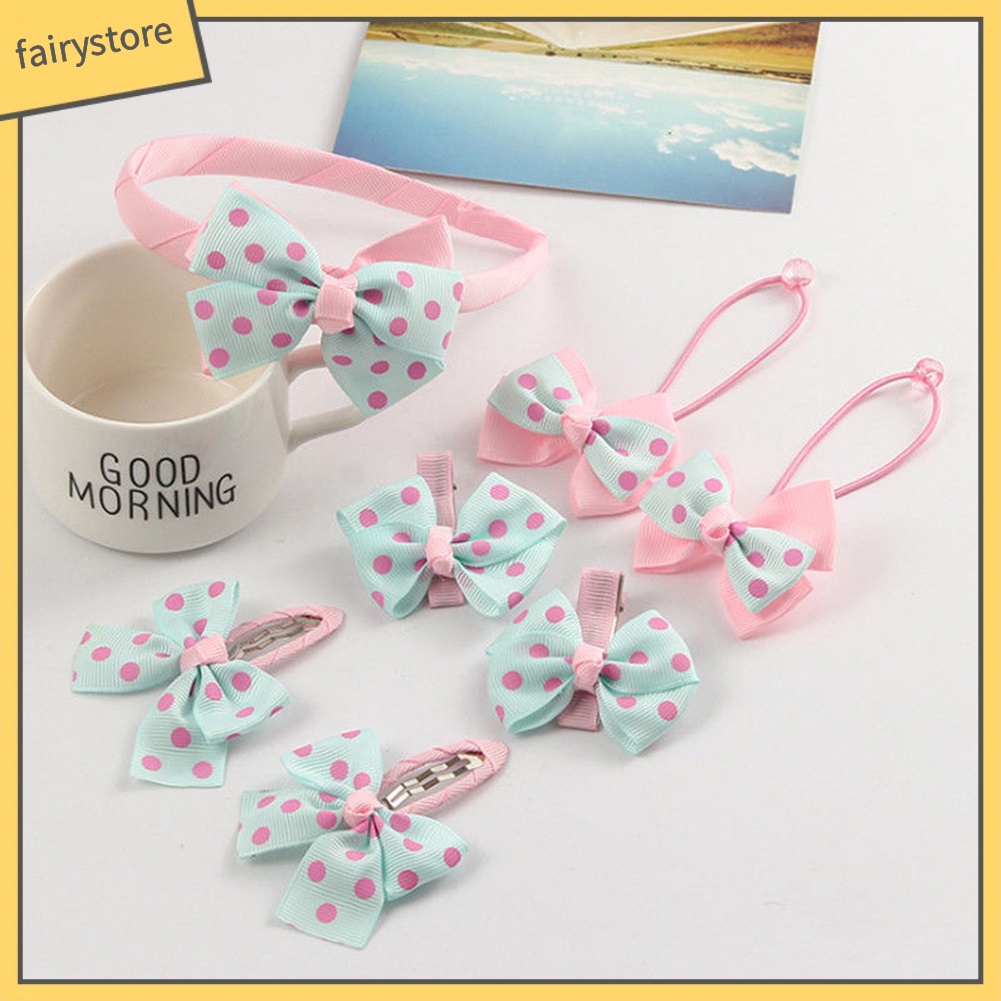 Kẹp Tóc Nơ Chấm Bi Dễ Thương Cho Bé Gái