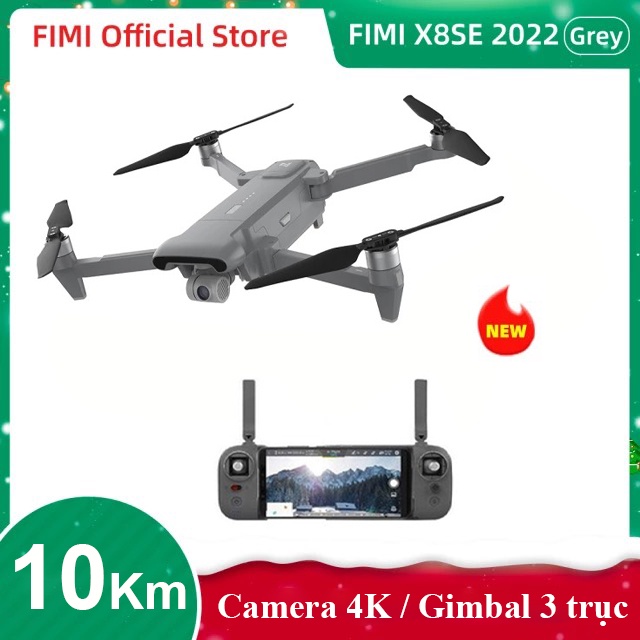 Flycam Xiaomi Fimi X8 SE 2022 Tầm xa 10km, Camera 4K cảm biến Sony 48MPx, Chống rung 3 trục Bay Max 35 pút - CHÍNH HÃNG