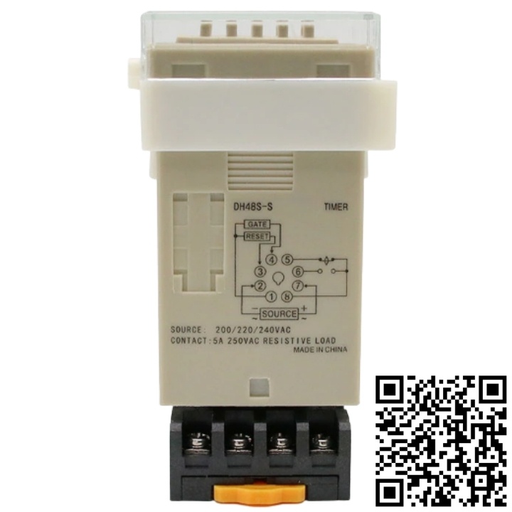 Timer điện tử đôi DH48S-S điện áp 220VAC, 24VDC, 12VDC, rơ le thời gian đảo tự động lặp lại chu kỳ