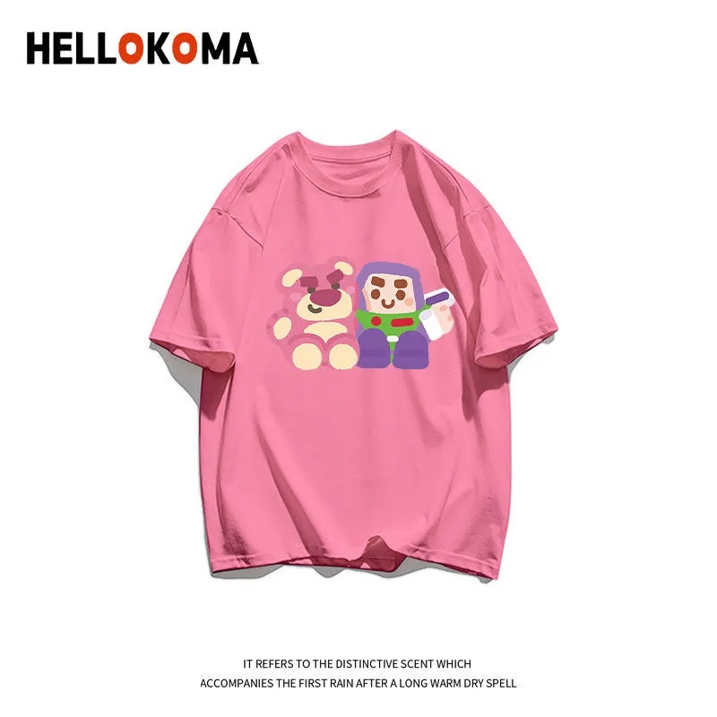 HIIXIIVI Áo Thun 100% cotton Tay Ngắn Cổ Tròn Thời Trang Mùa Hè Phong Cách Hàn Quốc Mới 2022