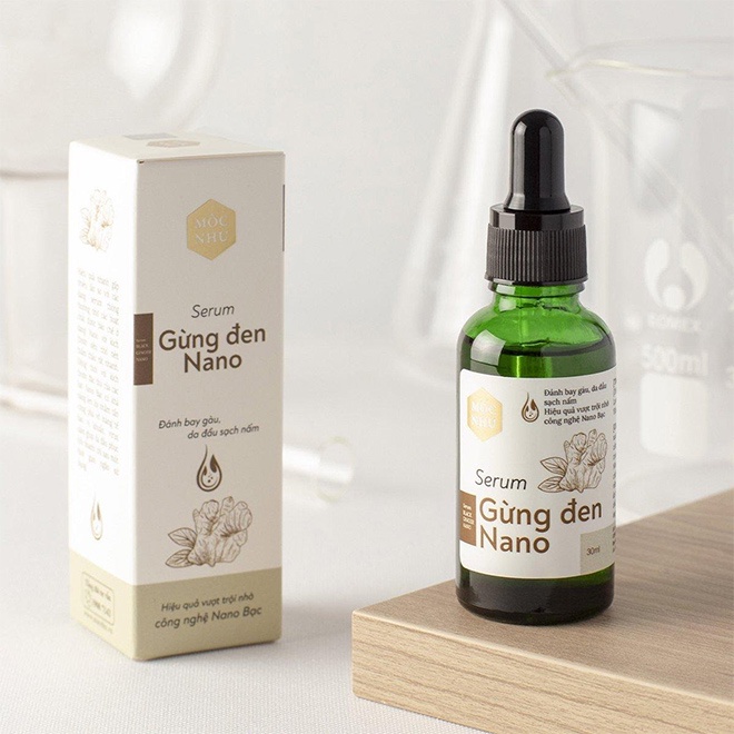 Serum Gừng Đen Nano Mộc Nhu 30ml giúp nhuộm đen tóc