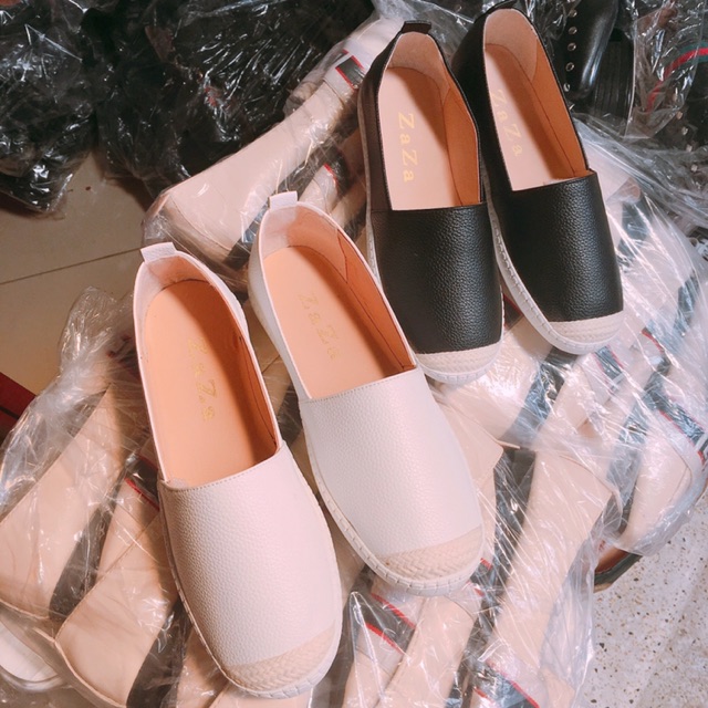 [Kèm ảnh thật] BÁN SỈ GIÀY NỮ I GIÀY SLIP ON DA SẦN MŨI BỌC CÓI ZAZA SIÊU HOT HIT