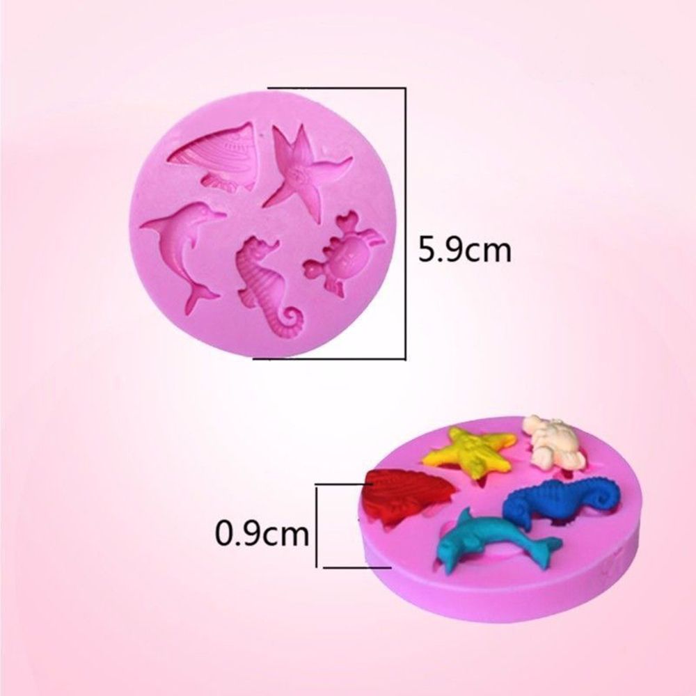 Khuôn Silicon Làm Bánh Kẹo Tạo Hình Sinh Vật Biển Dễ Thương