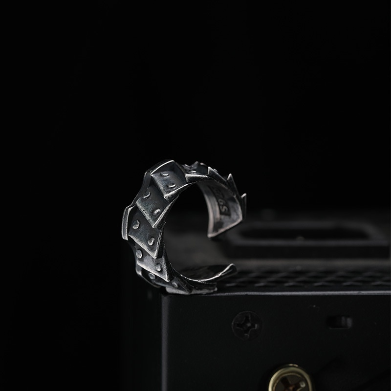 Nhẫn nam nữ tròn Unisex màu bạc Thời trang Kuu Clothes chất liệu Titan đẹp đơn giản - Nhẫn Boder Ring