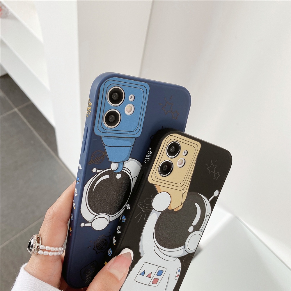 Ốp điện thoại silicon mềm in hình phi hành gia bảo vệ camera cho iPhone 13/12/11 Pro Max X Xr 6 7 8 Plus | BigBuy360 - bigbuy360.vn