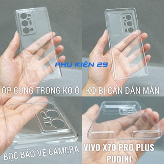 [Vivo X70/ X70 Pro] Ốp lưng cứng bọc camera trong suốt không ố màu Pudini