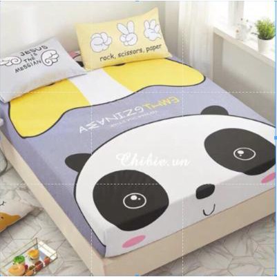 Bộ Ga Gối Cotton Hoạ Tiết 3d Mẫu GẤU TRÚC Cho Bé Yêu trungvbhp_shopalot2