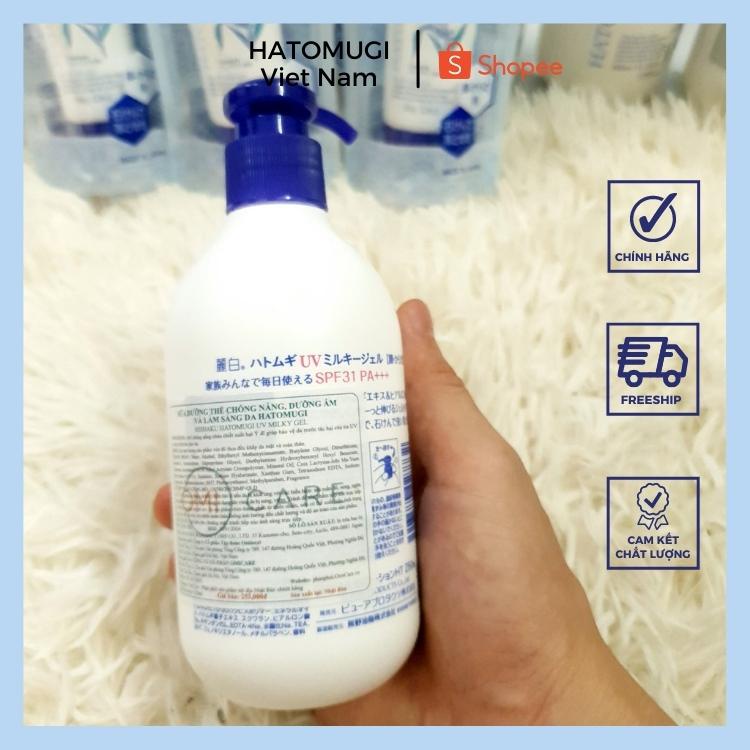 Sữa Dưỡng Thể Ban Ngày Chống Nắng, Sáng Da Toàn Thân HATOMUGI Body Lotion SPF31 PA+++ Nhật bản 250ml