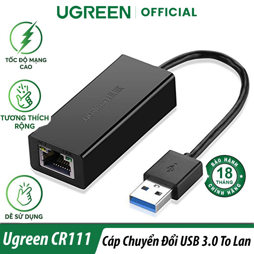 Bộ Chuyển USB 3.0 Sang LAN Ugreen CR111 Chính Hãng