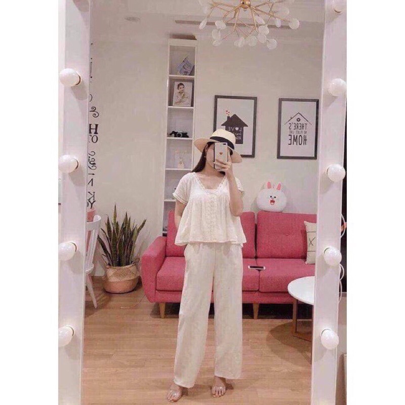 Quần đũi nữ,quần ống suông lưng cao,dây kéo trước chun sau