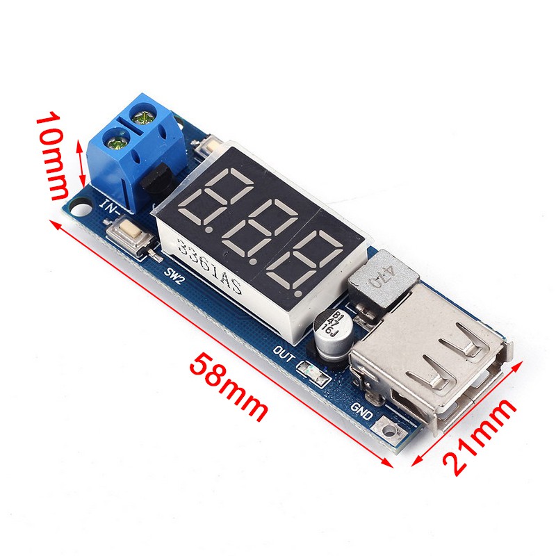 1 Mô Đun Hạ Áp DC-DC 12V Sang 5V Từ 6V / 6V / 12V / 15V / 24V / 36V Xuống 5V
