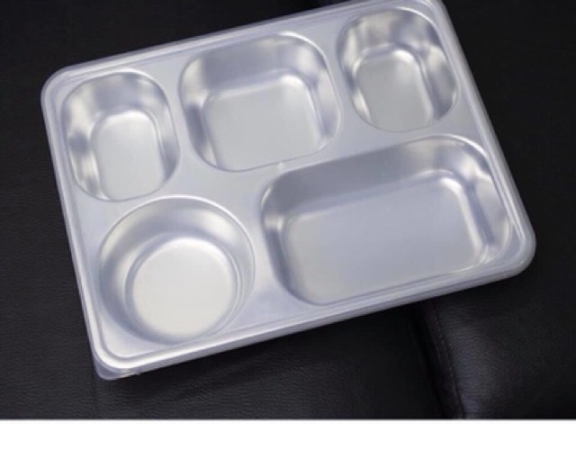 Khay cơm inox cao cấp 5 ngăn có nắp đậy