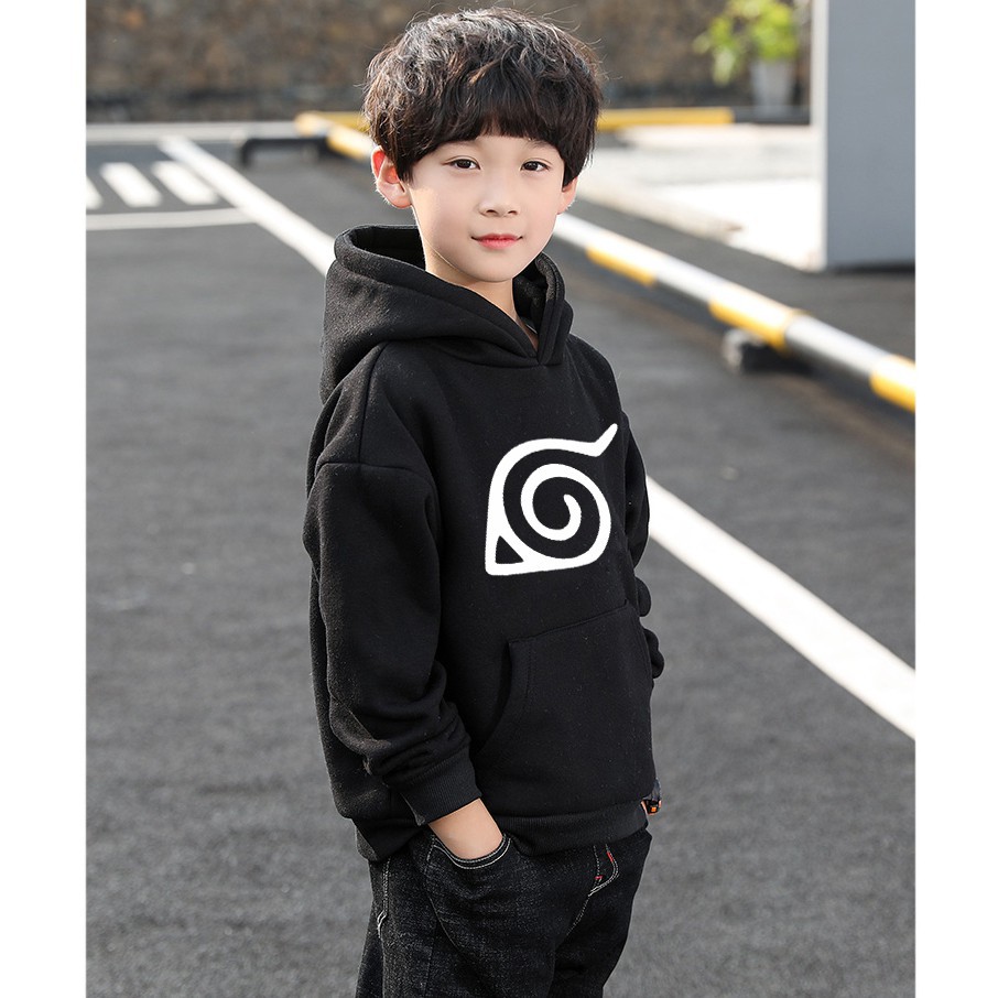 Áo Hoodie Trẻ Em WinBeen In Làng Lá Naruto Form Rộng Vải Nỉ Dầy Ấm Phong Cách Ulzzang