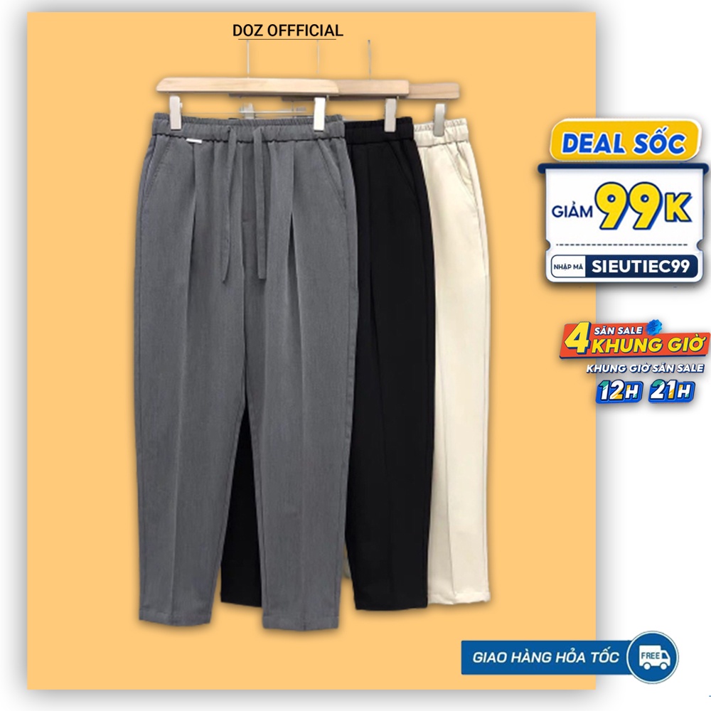 Quần âu nam cao cấp công sở Hàn Quốc ống suông, quần baggy nam ống rộng dáng âu phong cách ulzzang